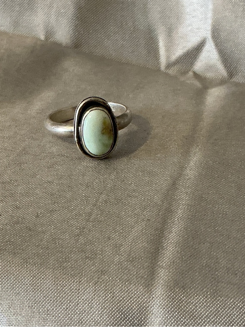 Sterling Silver Oval Palomino Gold Turquoise Ring